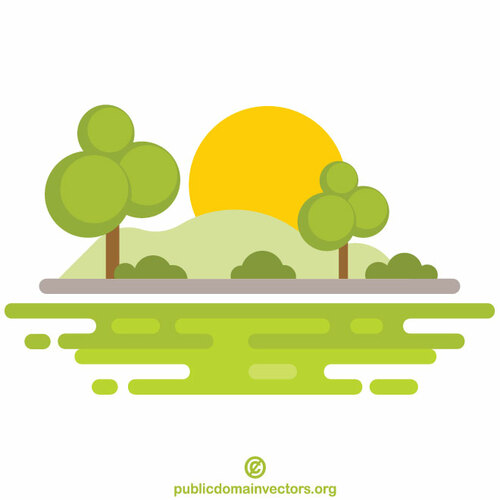 Park landscape vector image