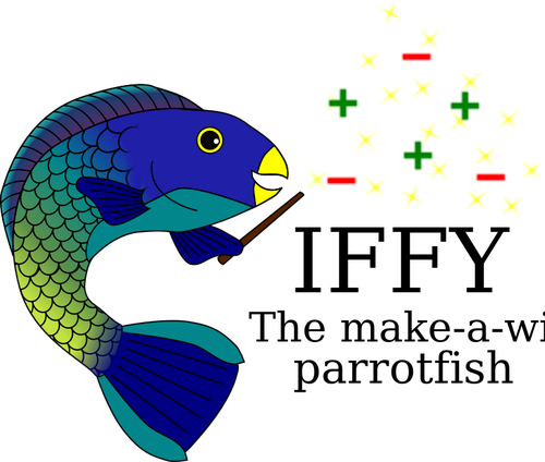 Magické modré zlaté ryby vektorové kreslení