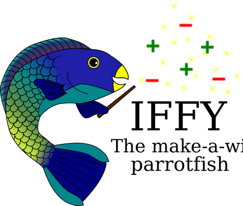 Desenho de vetor de peixe mágico de ouro azul