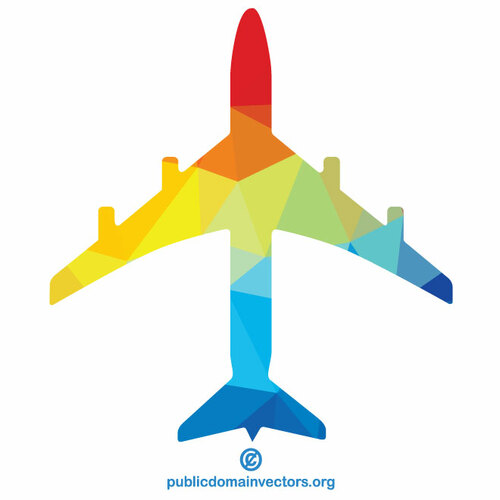 Passenger aircraft color silhouette