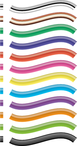 Uppsättning av olika färg Penslar vector ritning