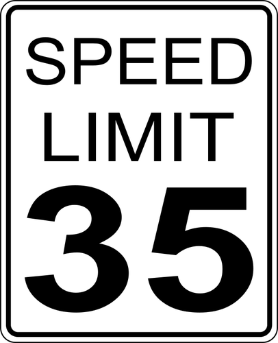 제한 속도 35 roadsign 벡터 이미지