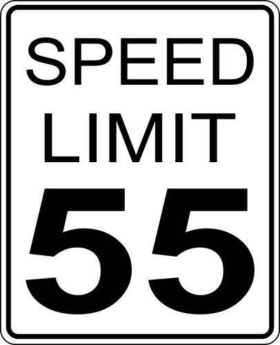 Imagem de limite de velocidade 55 roadsign vetorial