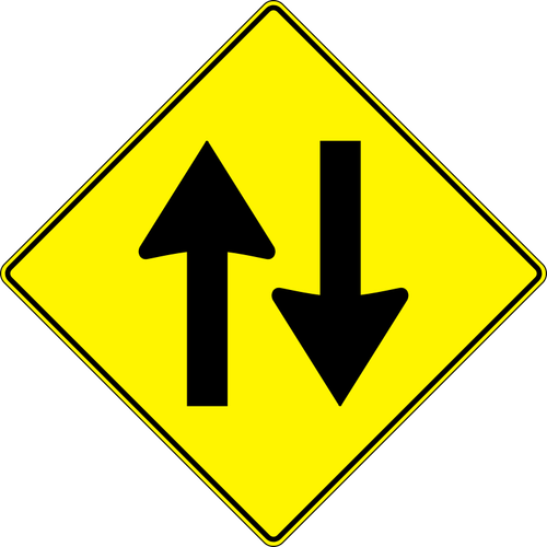 Illustrazione vettoriale di due vie traffico roadsign