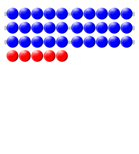 Blauwe en rode kralen