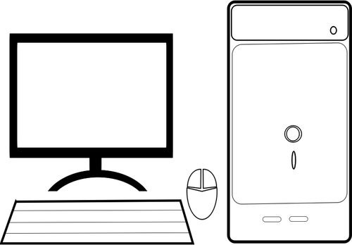 Ilustración de vector de configuración de computadora personal