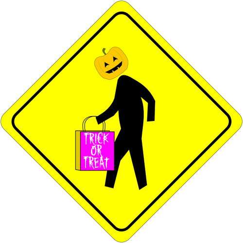 Halloween fotgängare Varning tecken vektor ClipArt