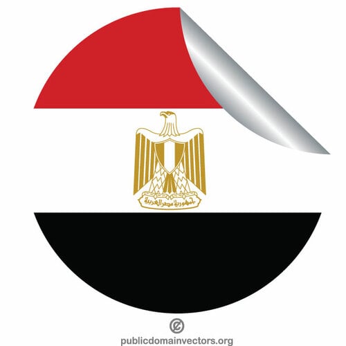Etiqueta da casca com a bandeira de Egipto