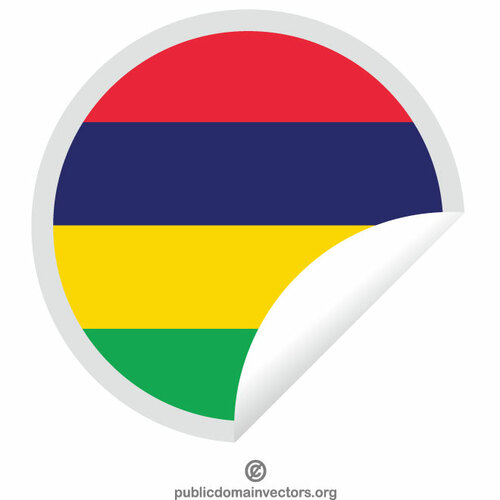 Mauritius flagg rund klistremerke