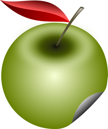 Векторная иллюстрация зеленое яблоко наклейки