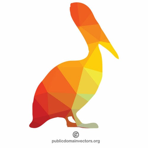 Silhueta colorida Pelicano