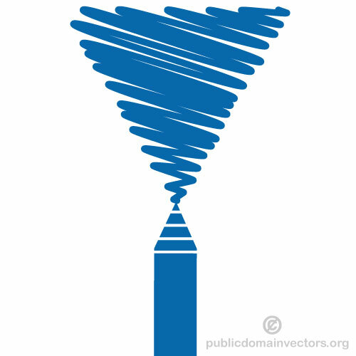 עיפרון כחול בתמונה וקטורית