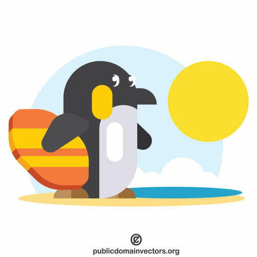 समुद्र तट पर पेंगुइन
