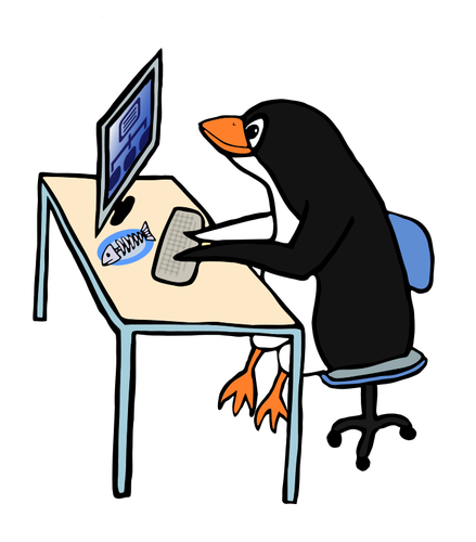Illustrazione vettoriale di pinguino admin