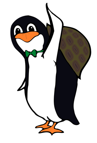 Desenho vetorial de pinguim tartaruga