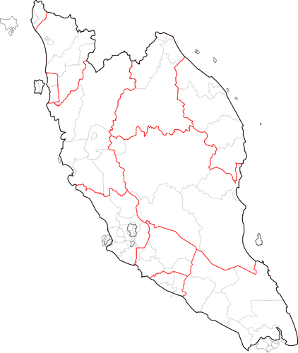 Mapa de Malasia Peninsular