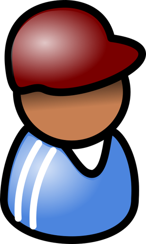 Mec avec cap téléphone opérateur icône vector clipart