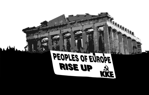 Vektor image av plakaten for protest i Hellas
