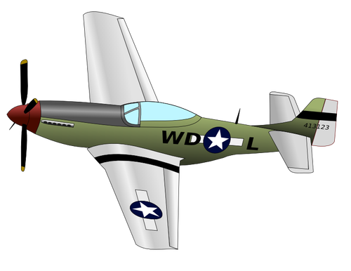 Mustang P51 combatiente avión vector de la imagen