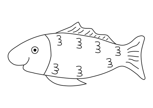 Smiling fish sketch