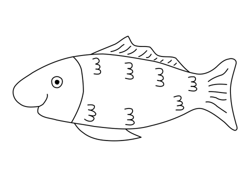 Lächelnde Fisch-Skizze