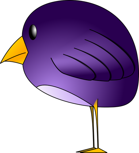 Petits ronds graphiques vectoriels de violet oiseau debout