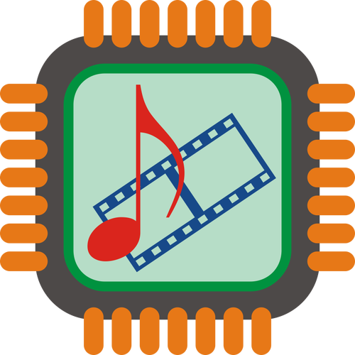 Vectorillustratie van gestileerde multimedia schakelaar pictogram