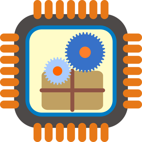 Vector afbeelding van gestileerde packet processor pictogram