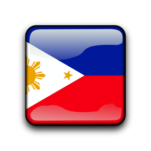 Botón de Filipinas vector bandera