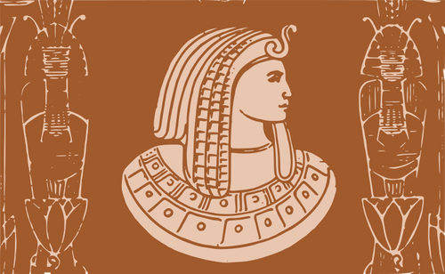 Ilustración de vector de cartel marrón de Faraón de Egipto