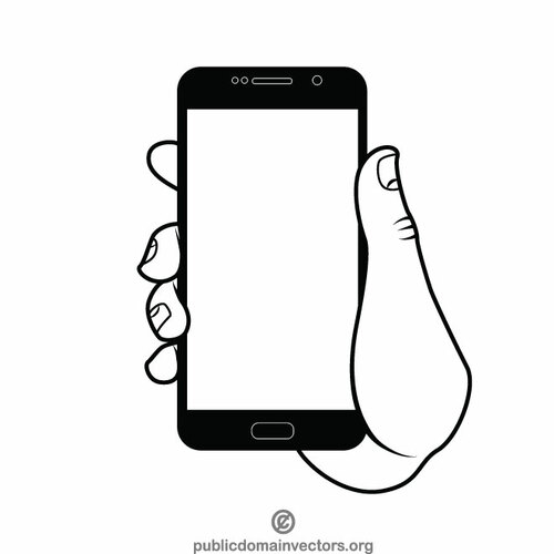 Téléphone portable à la main