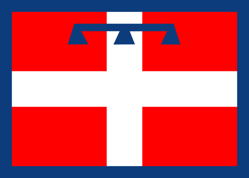 Bandera de la región Piamonte vector ilustración