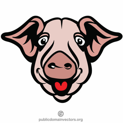 एक खुश सुअर के सिर