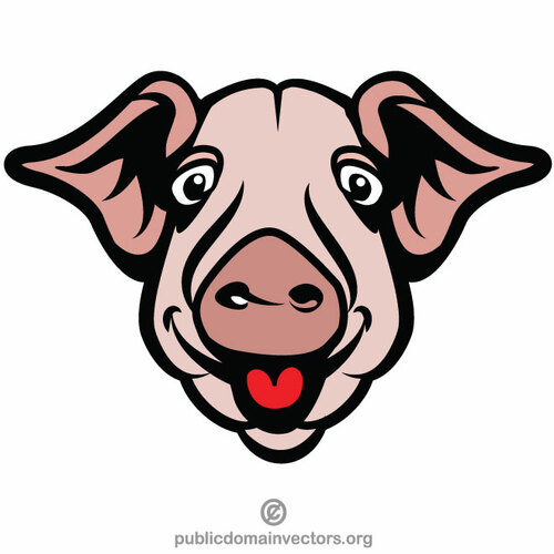 Head of a happy pig