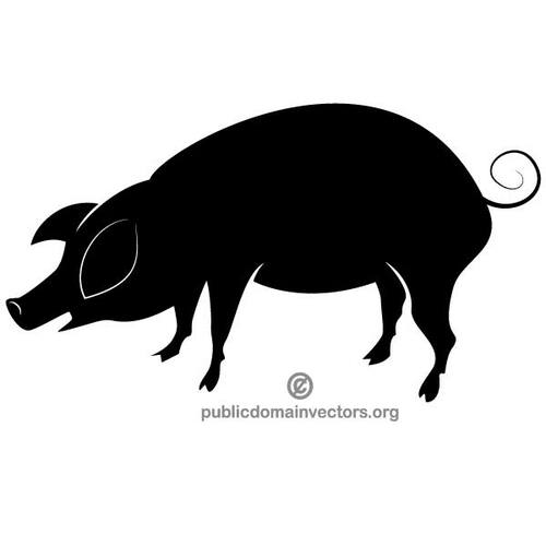 Silhouette of a pig