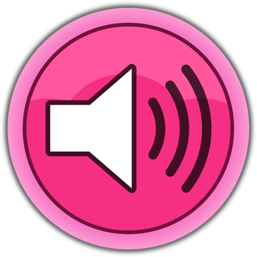Roze knop "geluid op"