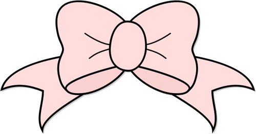 Vector image of pink ribbon tied into a bow
