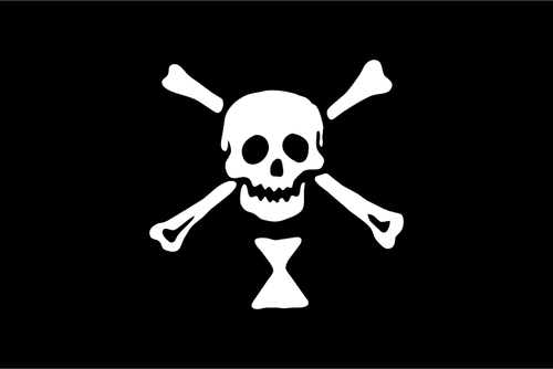 Pirate flag in black and white vector image