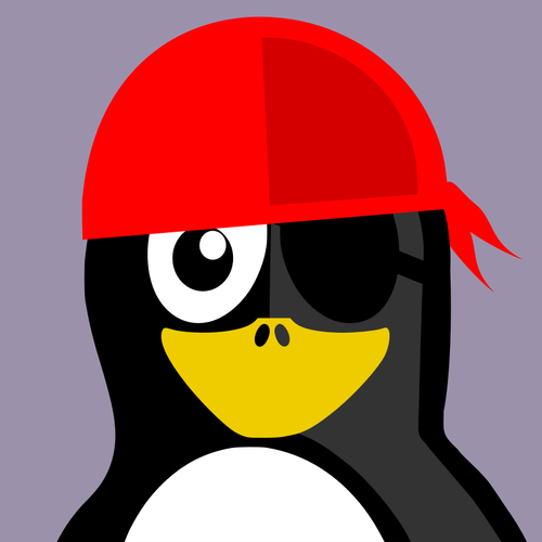 Pirat penguin profil vektor image