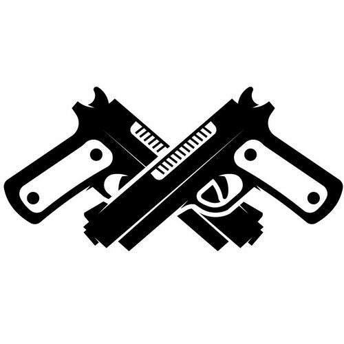 Pistolas silhueta stencil clip art