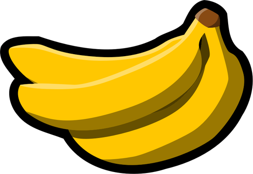 Färg tecken för bananer frukt vektor ClipArt