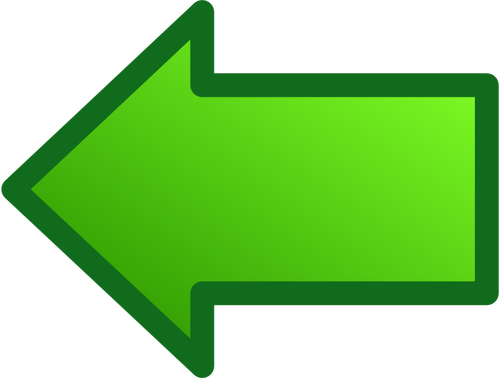 Vihreä nuoli osoittaa vasemmalle vektorikuvaa