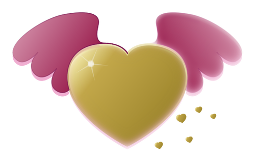 Cuore con le ali vector ClipArt