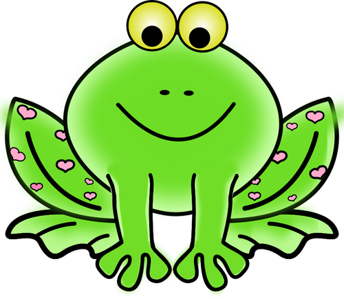 Green Valentine frog vektorové grafiky