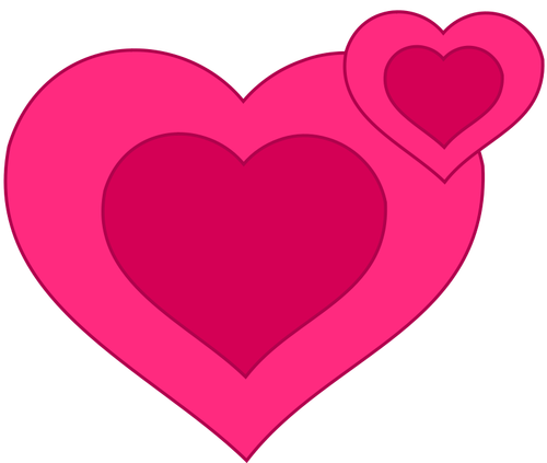 Two pink hearts vector image