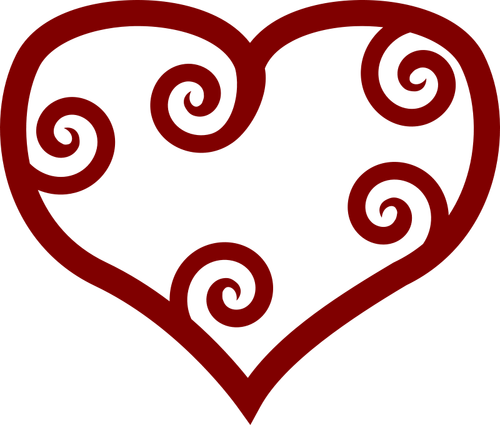 Valentine Punainen Maori sydän vektori ClipArt