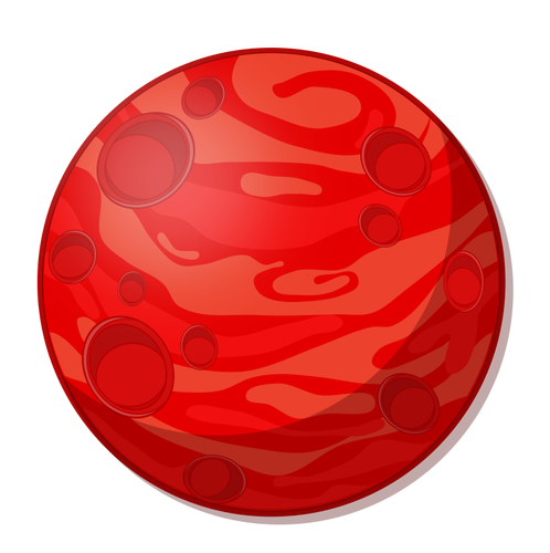 Kreslený červená planeta