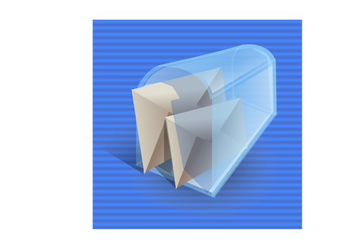 Blauwe achtergrond mail box computer pictogram vector afbeelding