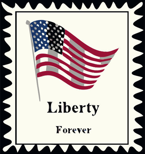 Gambar vektor Liberty selamanya pos stamp