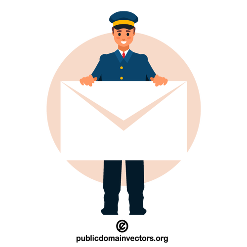 Postman holding an envelope